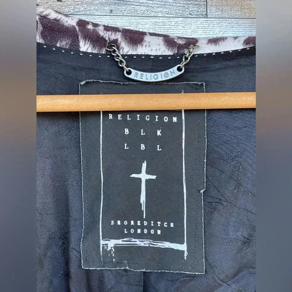 Religion Skinny Blazer With Leopard Lapel size medium - Picture 11 of 17